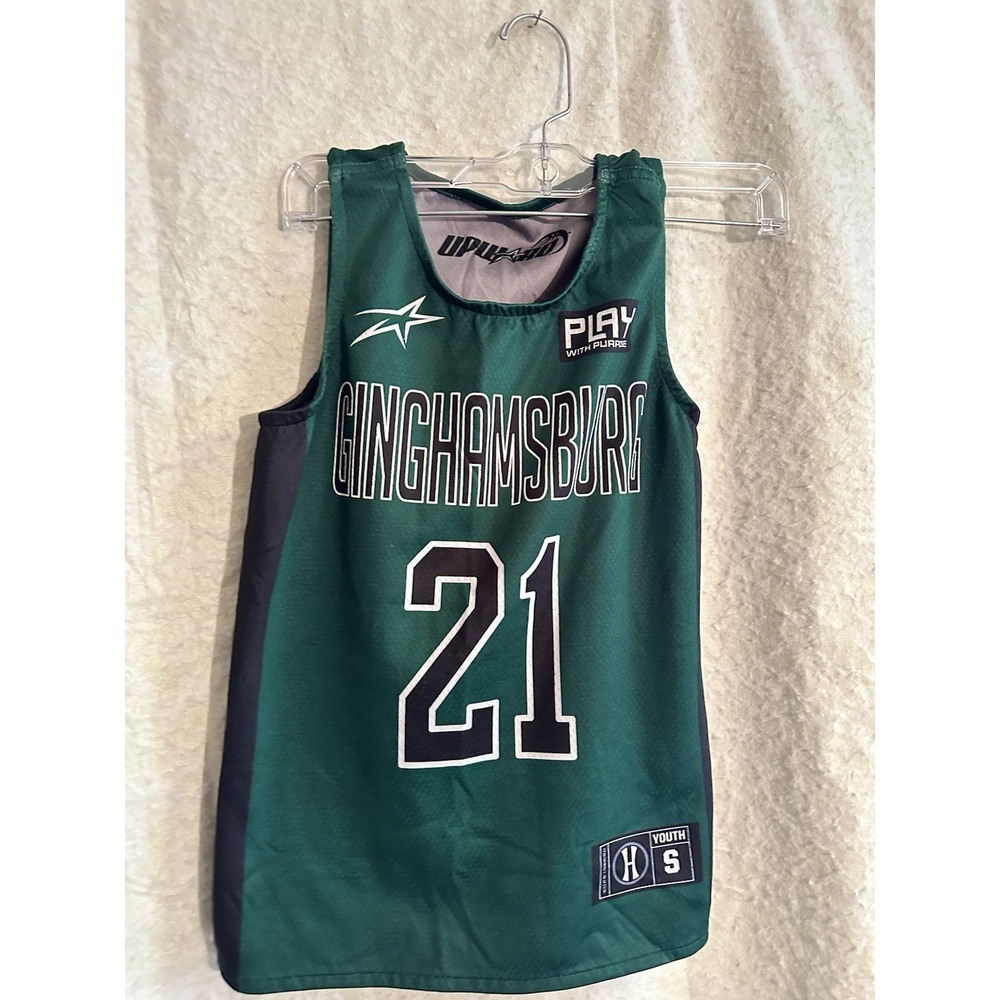 Upward Basketball Jersey Youth Small Ginghamsburg #21 Green Play With Purpose